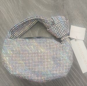 Madison West  Rhinestone Dumpling Clutch